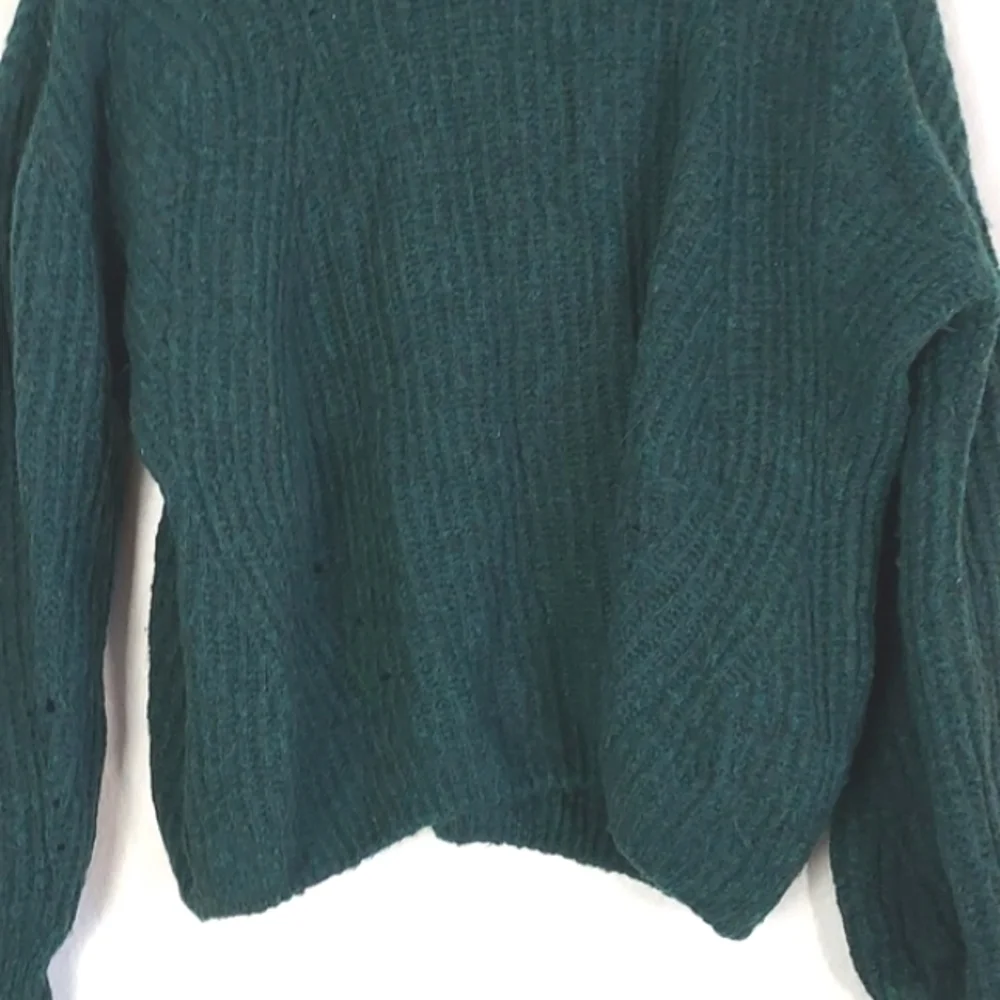 Anine Bing Jolie Pointelle Knit Sweater Green Size XS